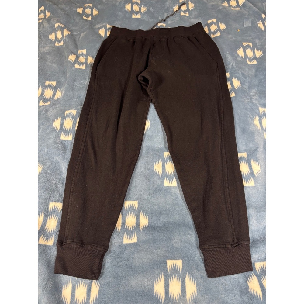 Mitchell Evan Black Fleece Joggers Tapered Sweatpants Made in USA Large